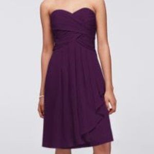 David's Bridal Short Crinkle Chiffon Dress